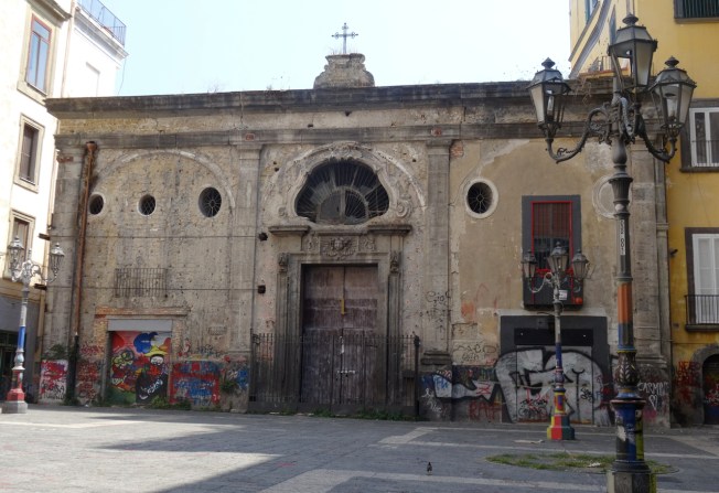 Old piazza in Naples, Italy