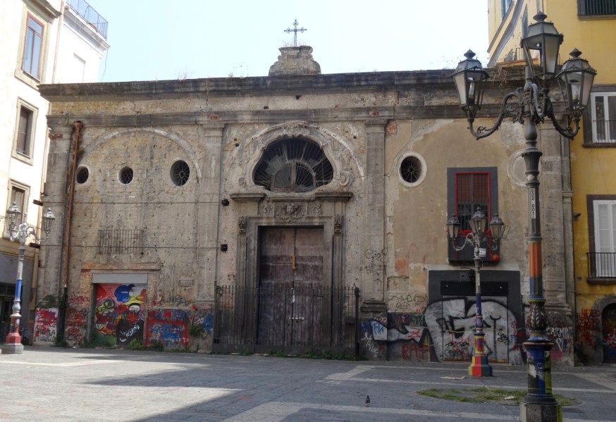 Old piazza in Naples, Italy