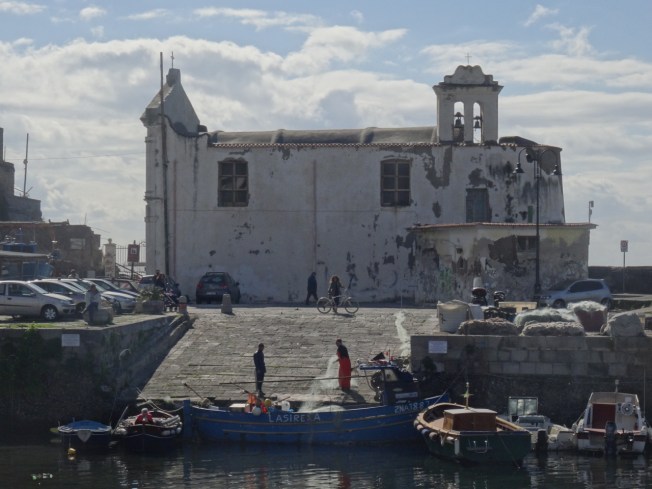 The old fishing harbour in Pozzuoli, near Naples, Italy