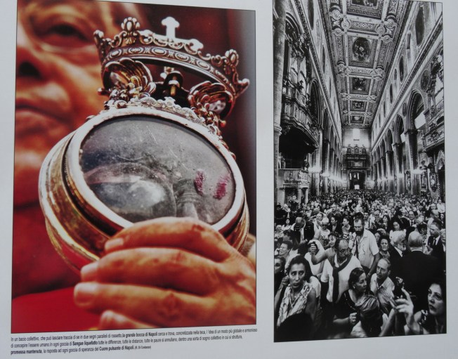 Poster depicting the ceremony of San Gennaro in Naples Italy