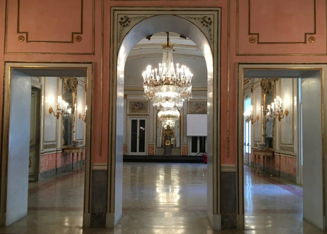 The ballroom in Villa Pignatelli, Naples, Italy