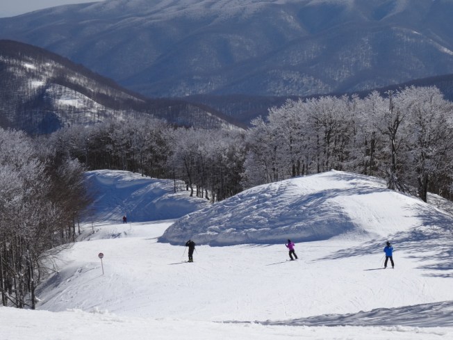Skiing at Lago Laceno, near Avellino, Italy