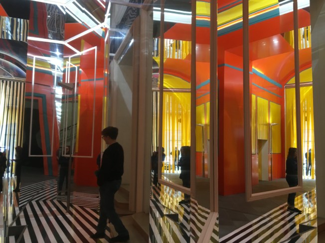 The entrance hall of the MADRE Museum in Naples - a project by Daniel Buren