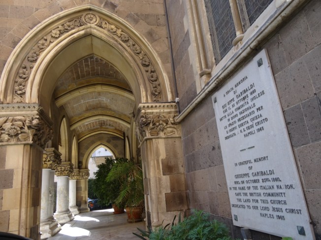The steps of the 'English Church' - Christ Church - in Naples, Italy