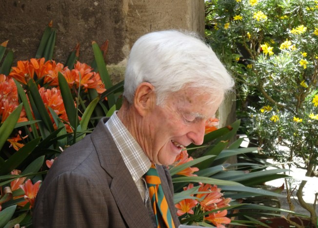 Michael Rae MBE outside Christ Church in Naples, Italy