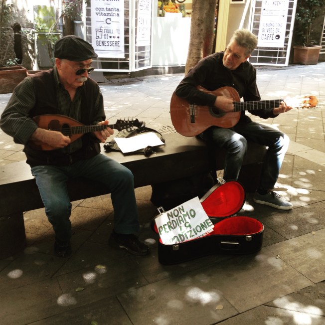 A mandolin player in Naples, Italy