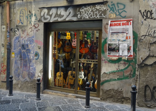 A music shop in Naples, Italy