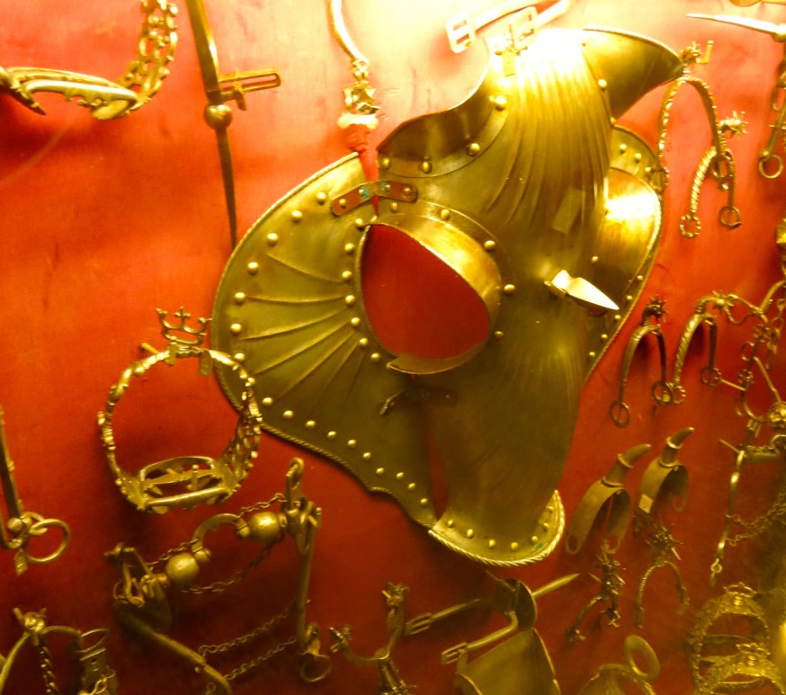 Display of horse armour and tack - Museo Filangieri, Naples, Italy