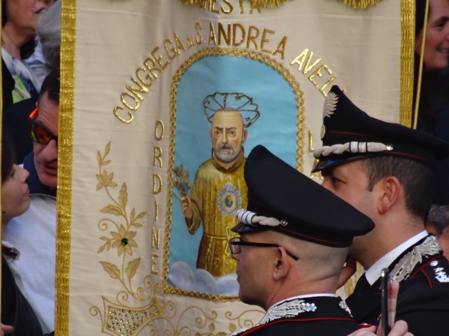 Waiting for San Gennaro outside the Duomo in Naples, Italy