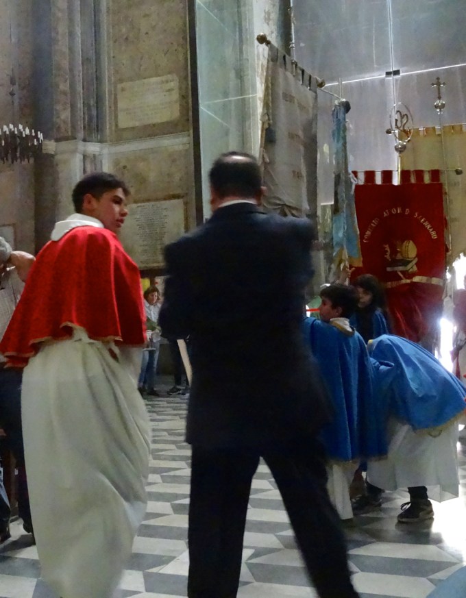 Waiting in the Duomo in Naples, Italy