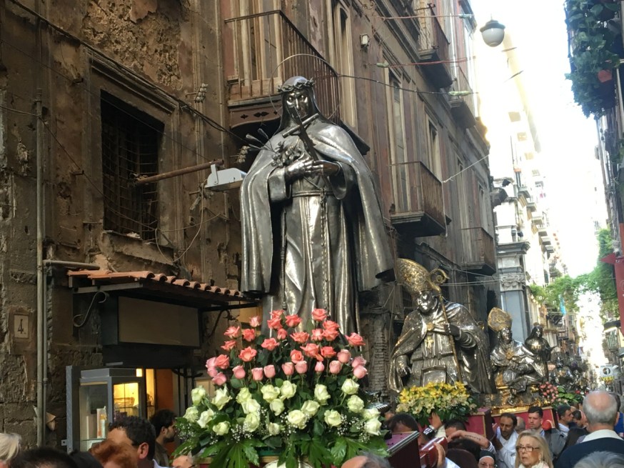 Procession of San Gennaro and saints in Naples, Italy