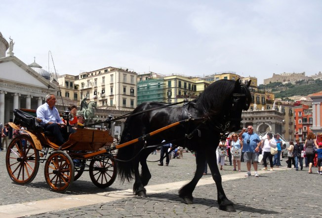 The carriage parade in Naples, Italy