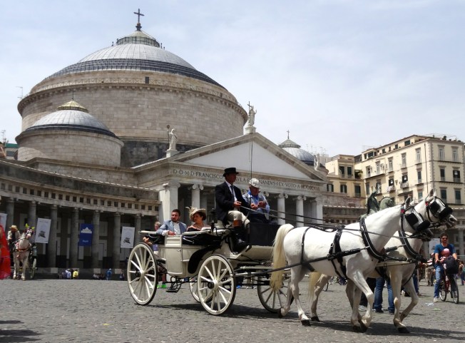 The Piazza del Plebiscito in Naples, Italy