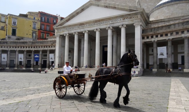 The Piazza del Plebiscito in Naples, Italy
