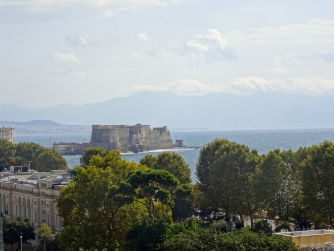 View from a terrace towards Castel dell'Ovo