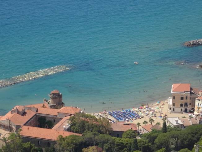 The view down to the beaches below the old centre of Castellabate