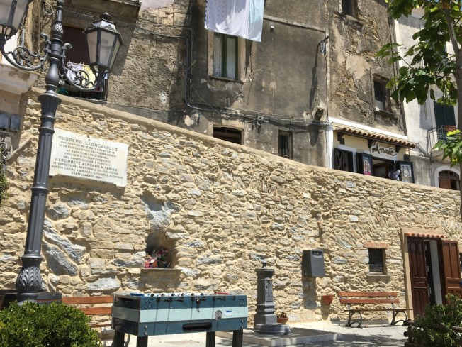 The football table - perhaps the one from 'Benvenuti al Sud' - which now stands where Maria would have unwrapped herself from a motorbike or two.
