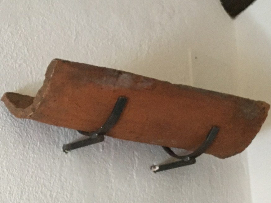 The room lights hidden behind old tiles in our bedroom in Le Stelle di Giurò in Cilento, Italy