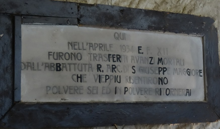 Details of remains moved into the Cimitero delle Fontanelle in Naples, Italy