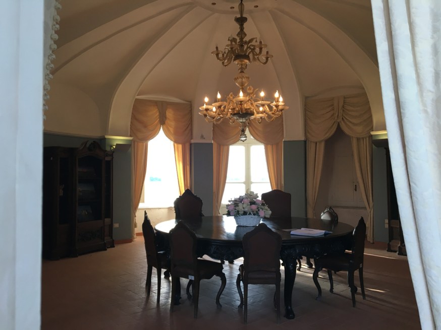 The ground floor of La Casina Vanvitelliana on Lago Fusaro near Naples, Italy