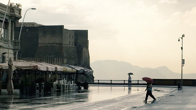 Castel dell'Ovo on the seafront in Naples, Italy