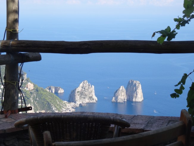 The lower terrace around the back of the Chiesa di Santa Maria a Cetrella on Capri