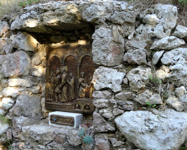 Station of the cross on the path through the valley of Cetrella on the island of Capri