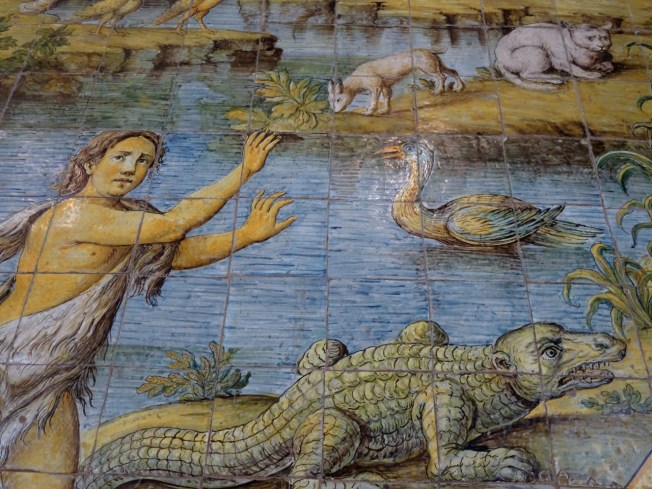 Detail from the tiled floor of the Church of San Michele in Anacapri