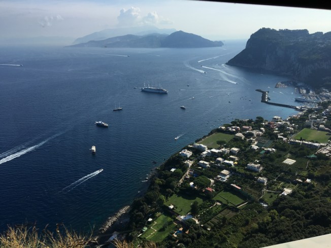 View from the bus as we climbed up from the Marina Grande to the town of Anacapri