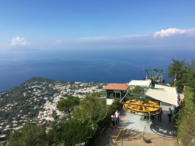 The chair-lift station at the top of Monte Solaro on the island of Capri