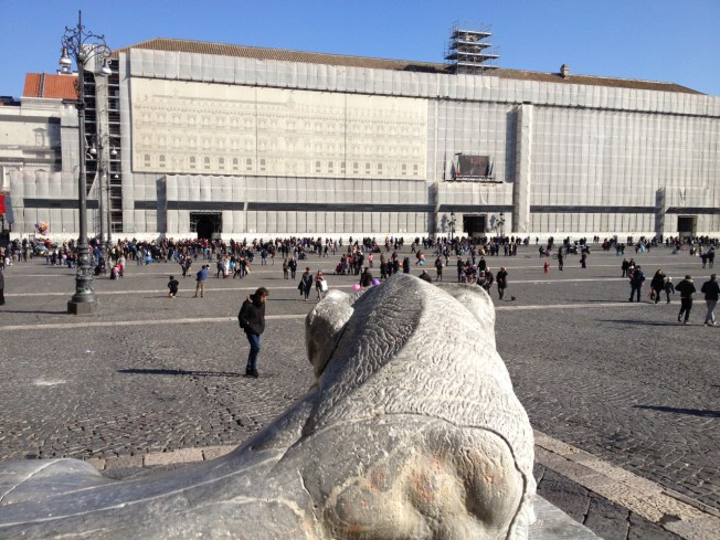 Renovations in Naples of the Royal Palace which is mentioned early on in The Day Before Happiness
