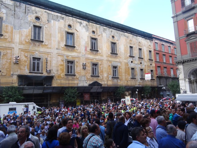 Outside the cathedral in Naples, Italy on 19 September 2016