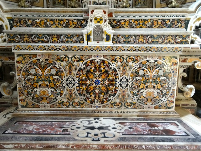 The altar in 'Il capellone di San Cataldo' in the cathedral in Taranto, in Puglia, Italy