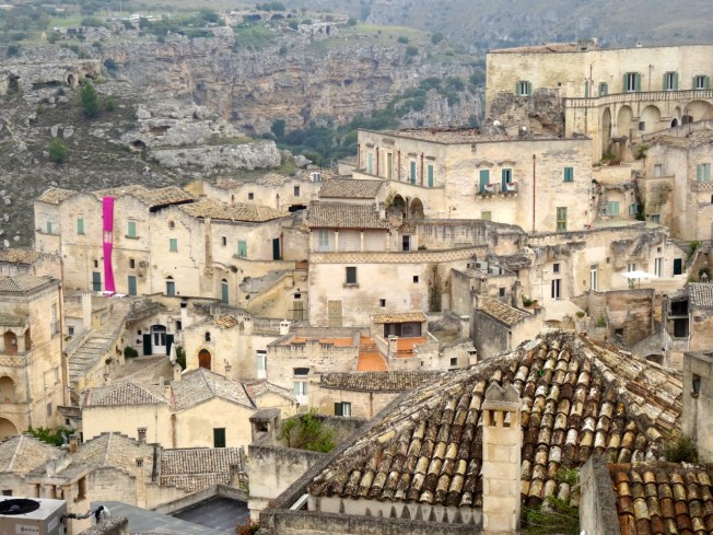 One bright banner in Matera in Basilicata