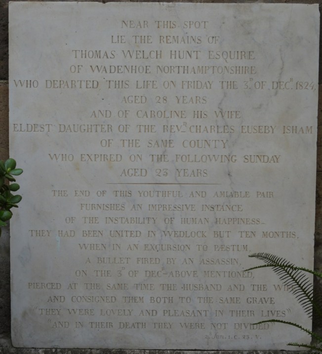 Plaque outside Christ Church in Naples, Italy
