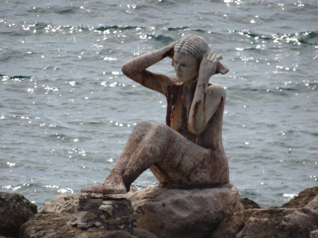 A stained siren in Taranto in Puglia, Italy