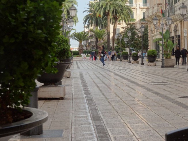 A street in new Taranto, in Puglia, Italy