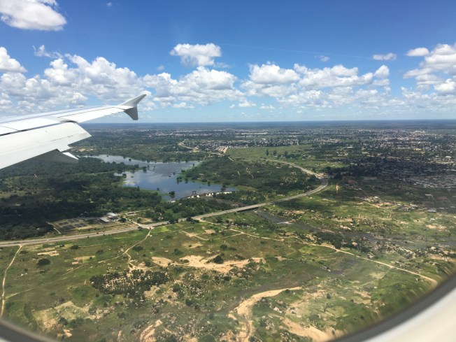 Coming in to land at Harare International Airport in Zimbabwe