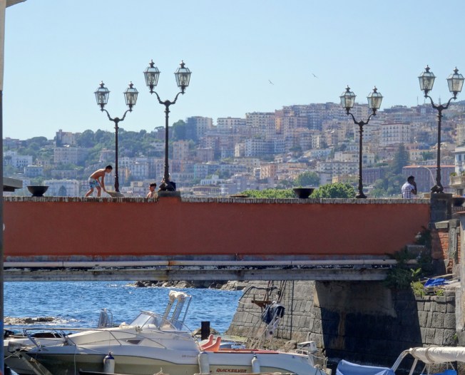 On the seafront in Naples, Italy