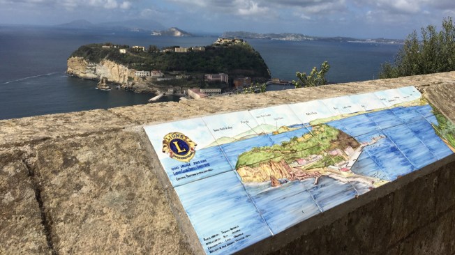 View over the Tyrrhenian Sea from Parco Virgiliano in Naples, Italy