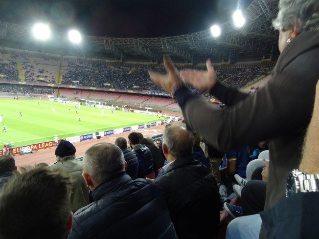 Football in the San Paolo Stadium in Naples, Italy