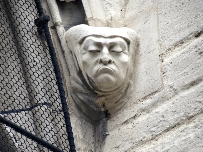 Detail from the outside of Notre Dame Cathedral in Paris, France