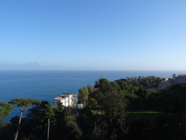 View over some of the beautiful villas of Posillipo in Naples, Italy