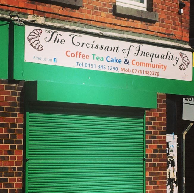 Sunday shop front in Liverpool, England