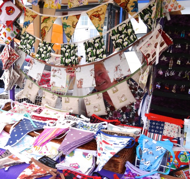 Craft stall at Folk Week 2017 in Sidmouth, Devon
