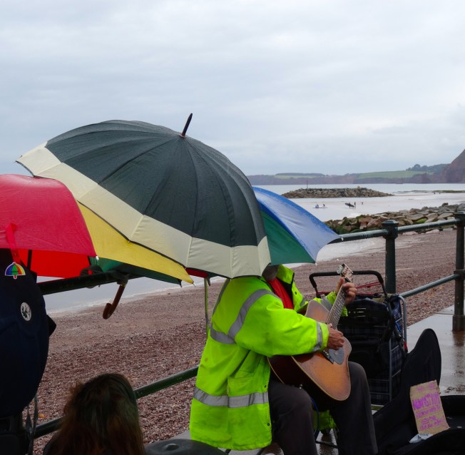 Buskers at Folk Week in Sidmouth, Devon, 2017