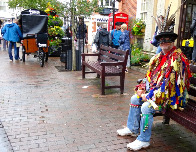 Man in 'tatters' at Folk Week, in Sidmouth, Devon.