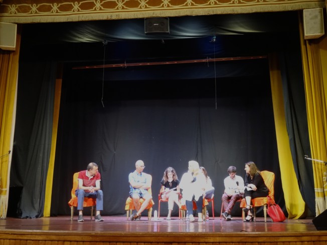 The panel and translators for the first talk show of Turin Epicurian Capital 2018