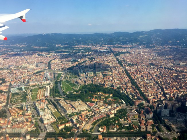 Flying into Turin, Italy 