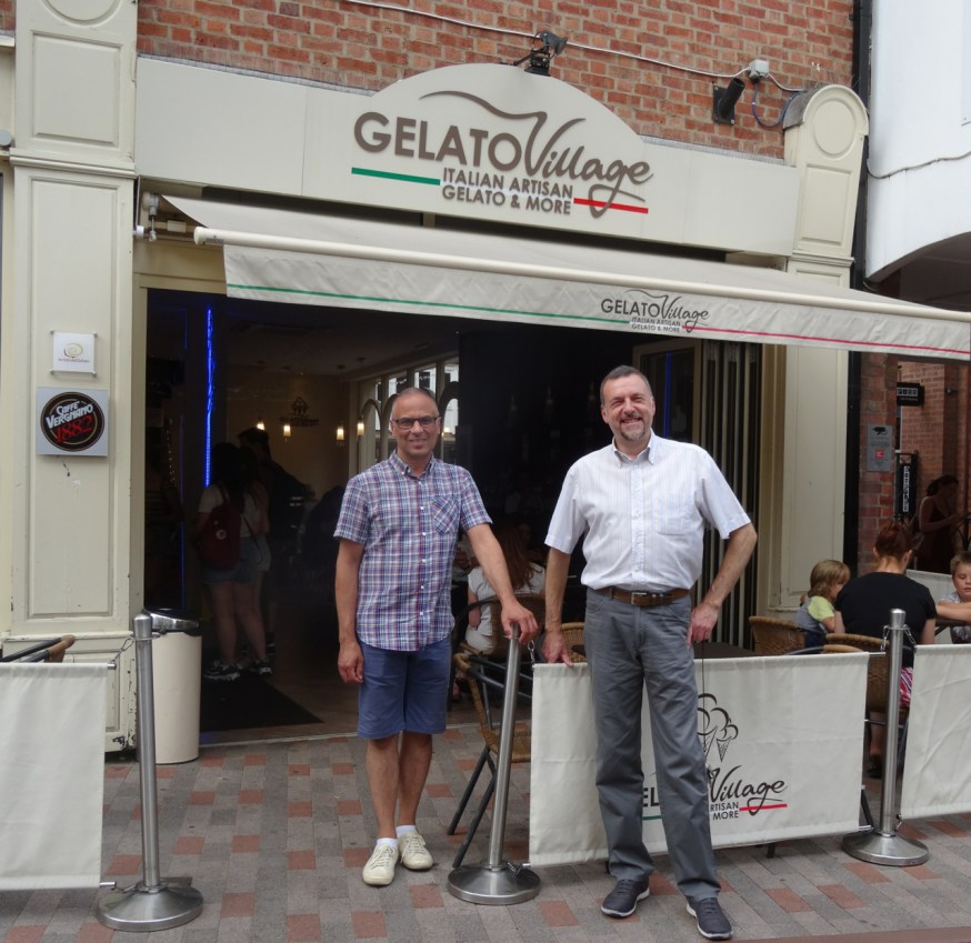 Antonio di Vecchi and Daniele Taverna - founders of Gelato Village in Leicester, England